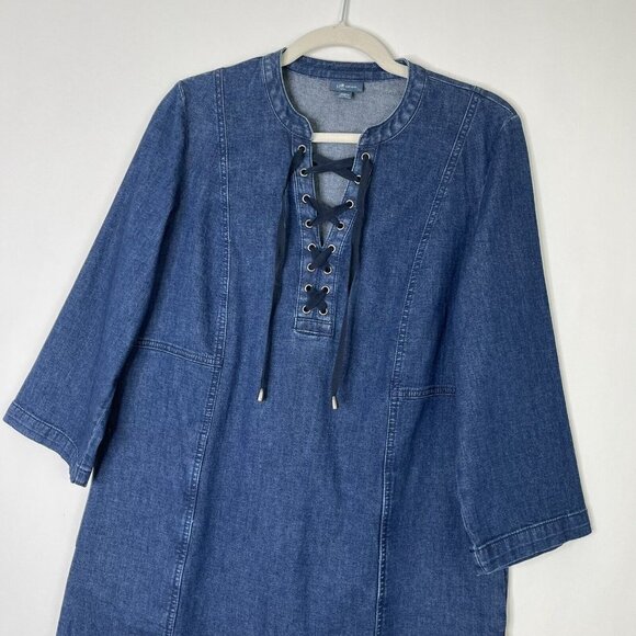 J Jill Denim Dress Women’s Size Small Blue Jean - Picture 2 of 6